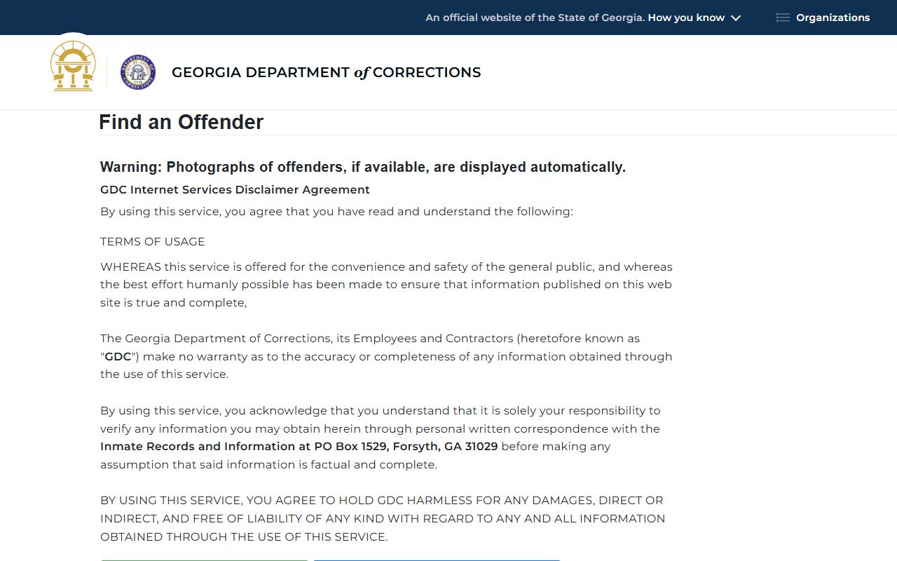 Habersham County booking photos GDC offender search distinction