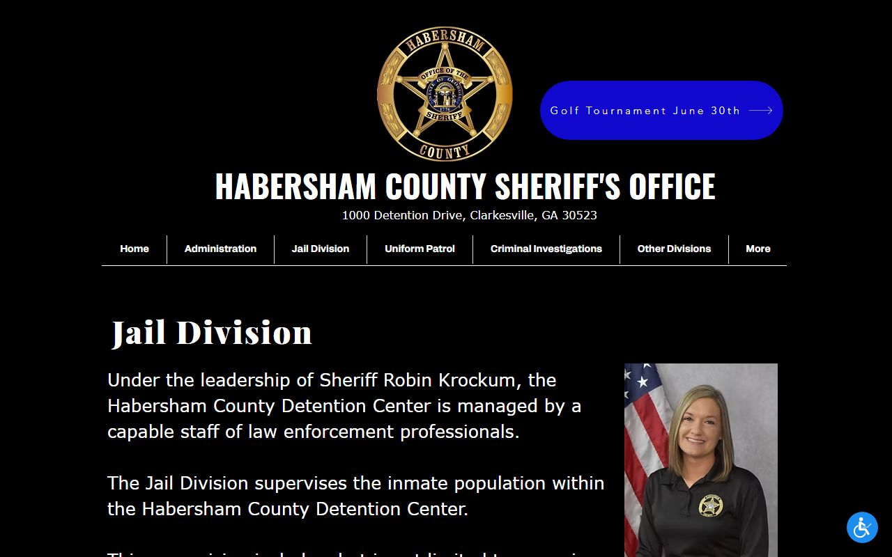 Habersham County inmate population jail division overview