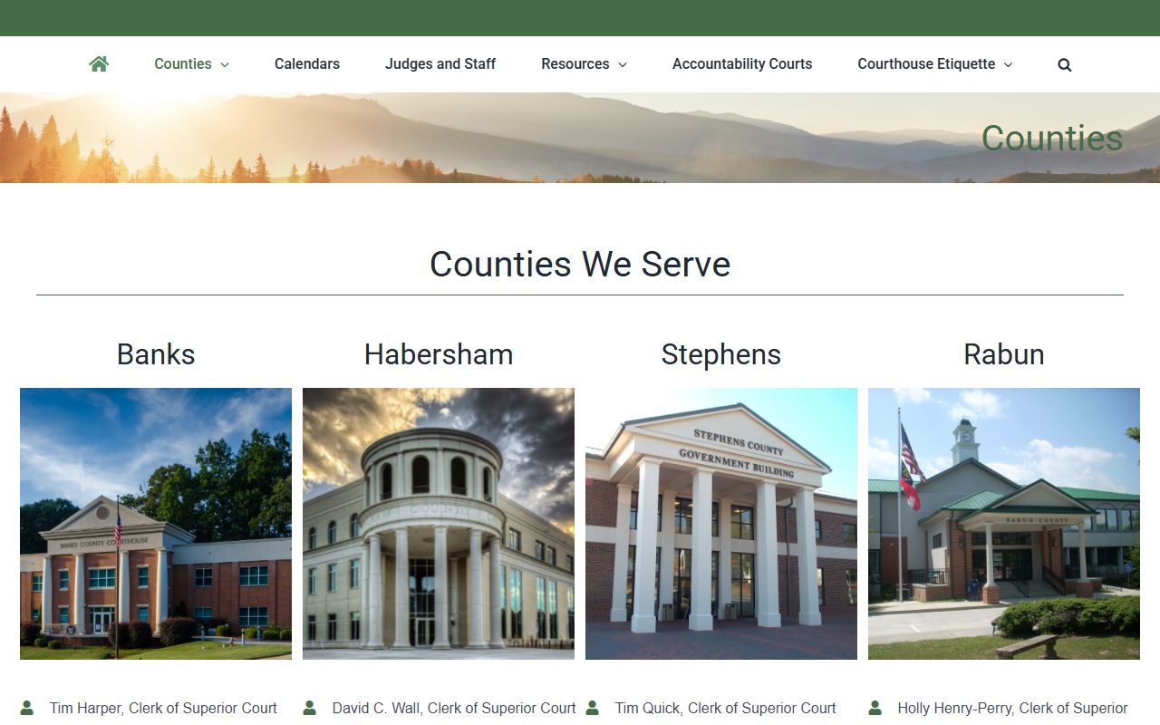 Habersham County court records after arrest Mountain Judicial Circuit contacts