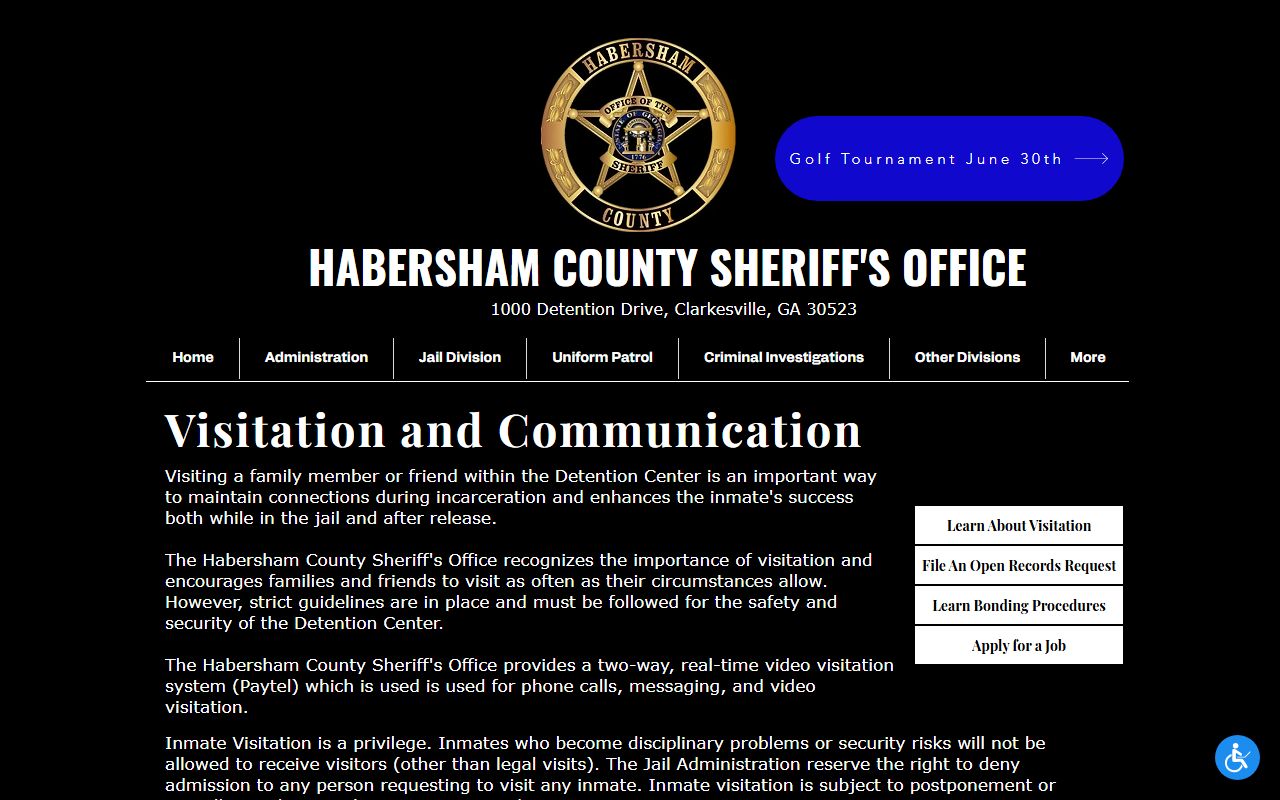 Habersham County Detention Center Paytel video visitation and inmate mail rules